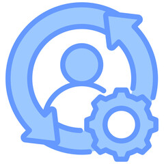 Human Resource Management Lineal Blue Icon
