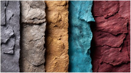 Textured Biodegradable Materials: Gray, Tan, Teal, and Burgundy Shades