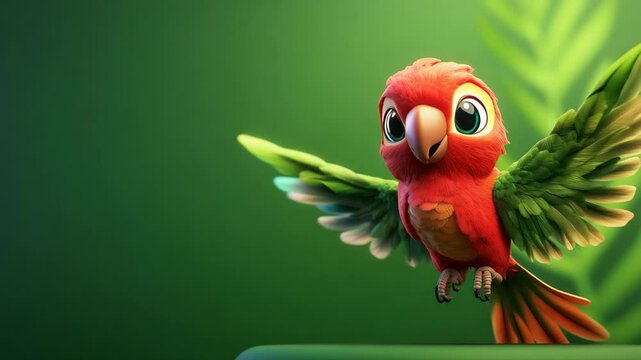 Flying cartoon parrot illustration design