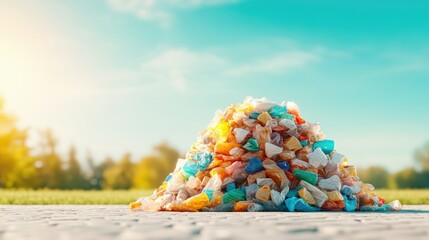 Pollution in Nature – Pile of Trash in Open Terrain