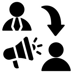 B2C Marketing Solid Black Icon