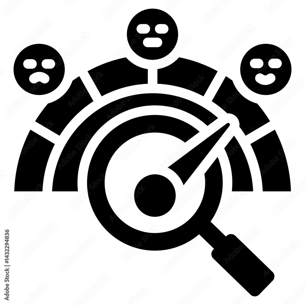 Poster sentiment analysis solid black icon