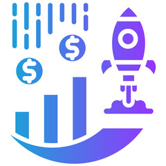 Profit Boost glyph gradient icon