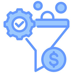 Conversion Rate Optimization Lineal Blue Icon