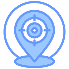 Geotargeting Lineal Blue Icon