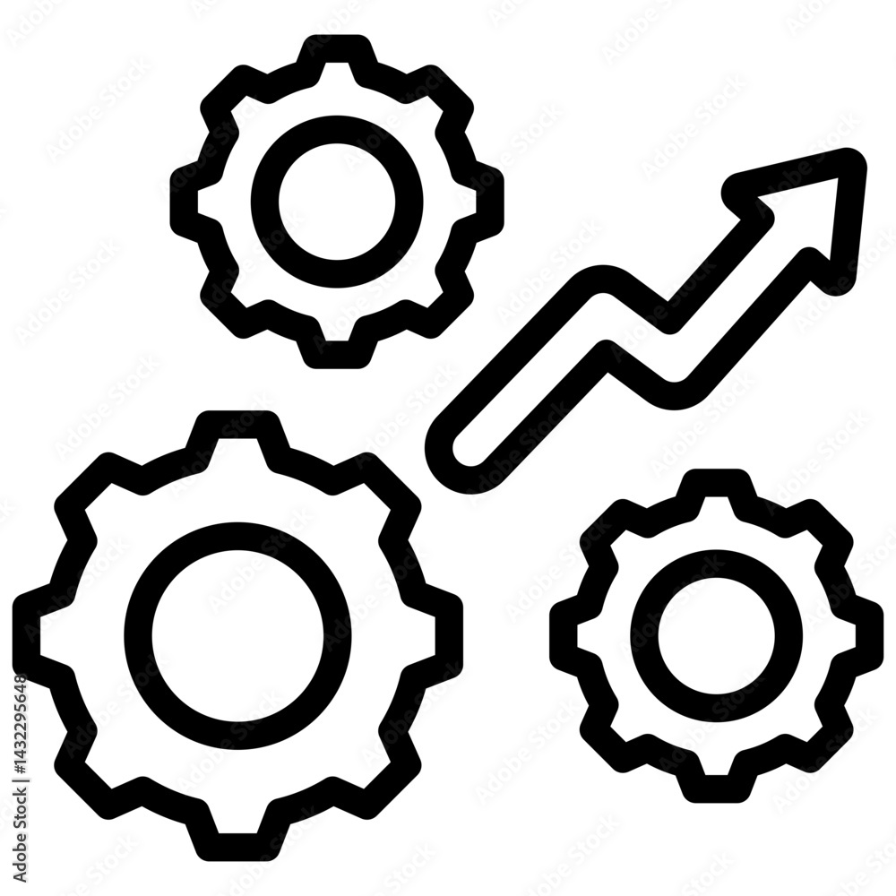Poster workflow efficiency outline icon