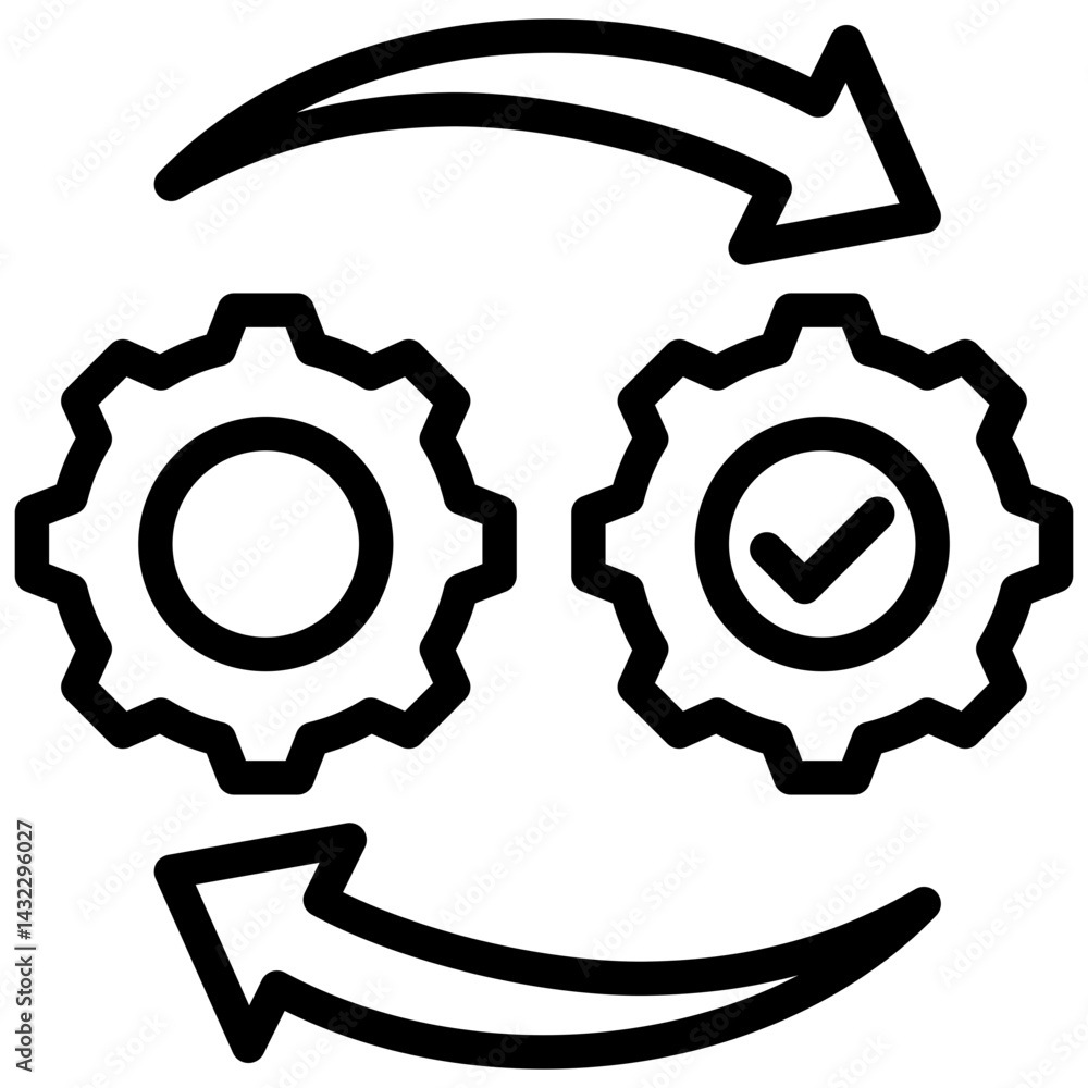 Poster Process Integration Outline Icon