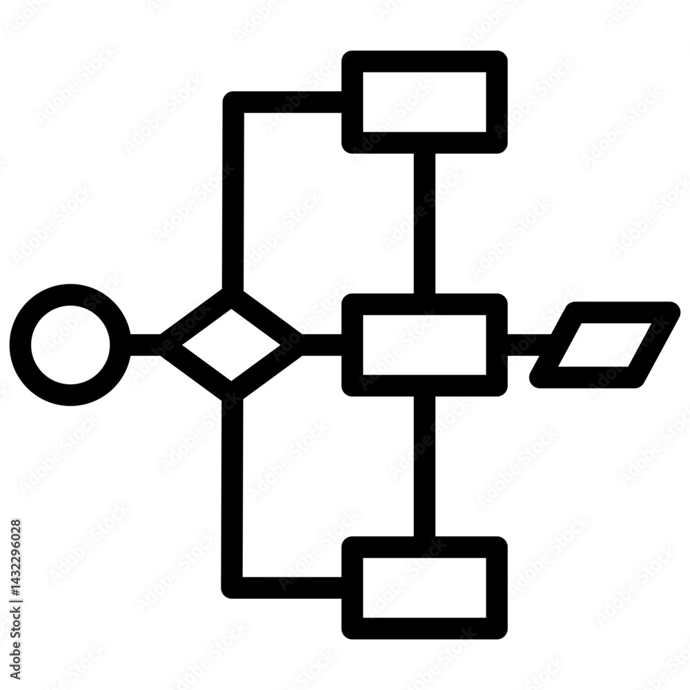Poster Process Flowcharting Outline Icon