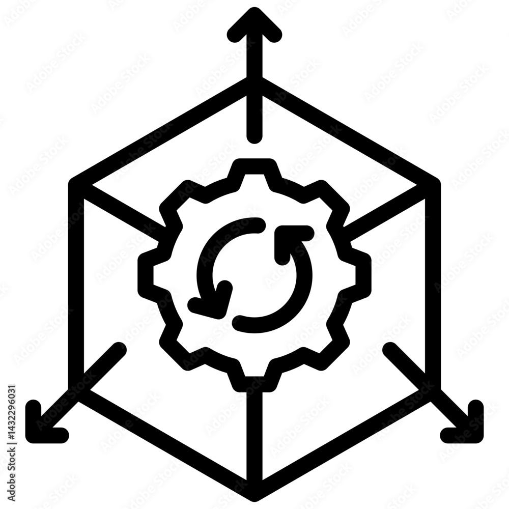 Poster process scalability outline icon