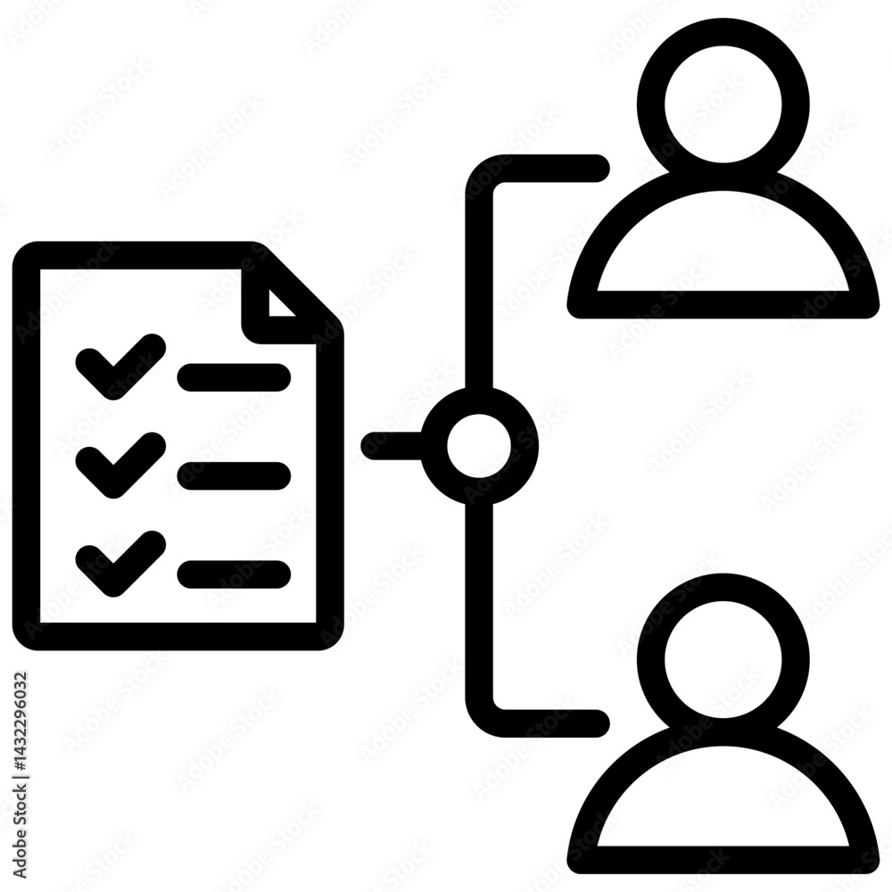 Poster task delegation outline icon