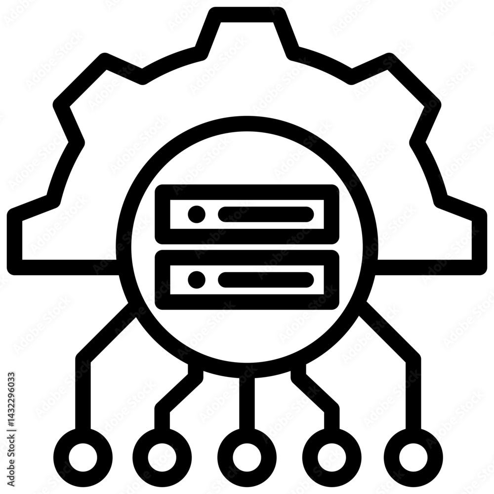 Poster technology integration outline icon