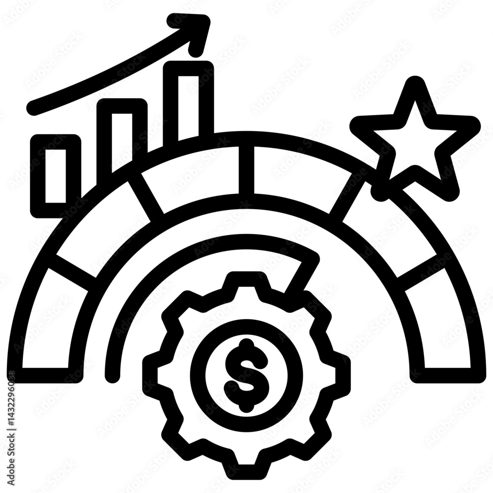 Poster performance measurement outline icon
