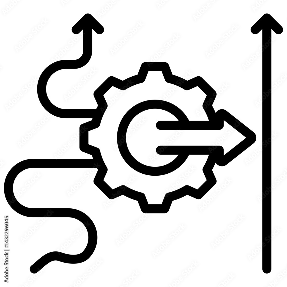 Poster process simplification outline icon