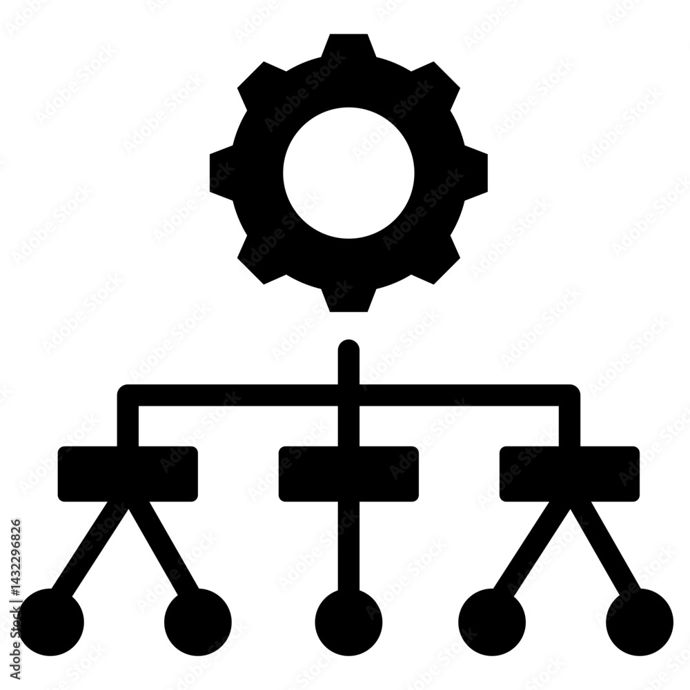 Poster process mapping solid black icon
