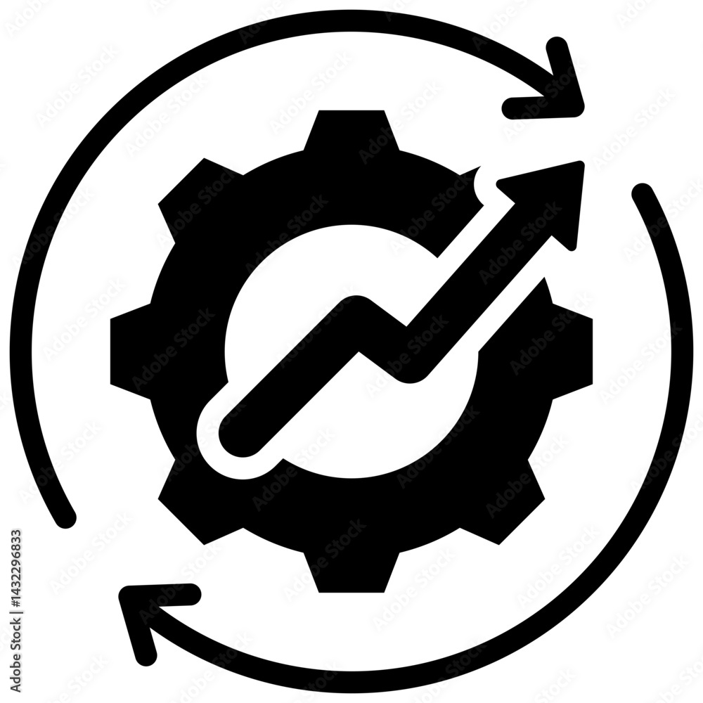 Aufkleber Workflow Optimization  Solid Black Icon