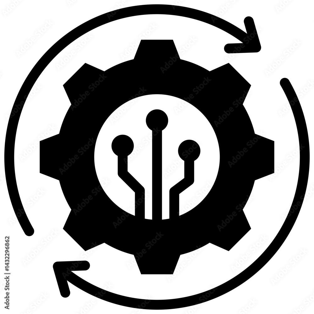 Poster process automation solid black icon