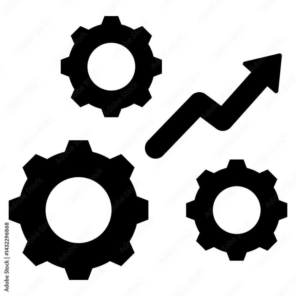 Aufkleber workflow efficiency solid black icon