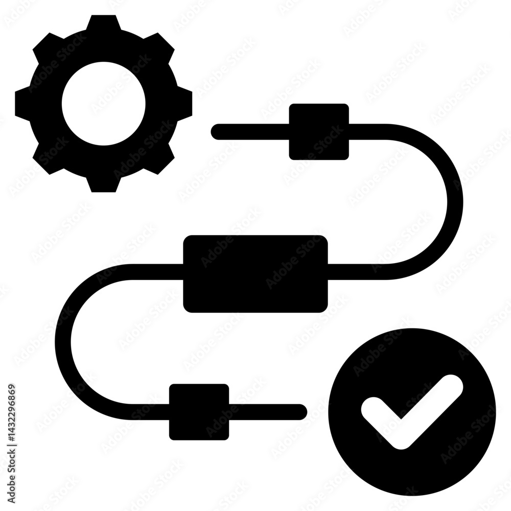 Poster task sequencing solid black icon