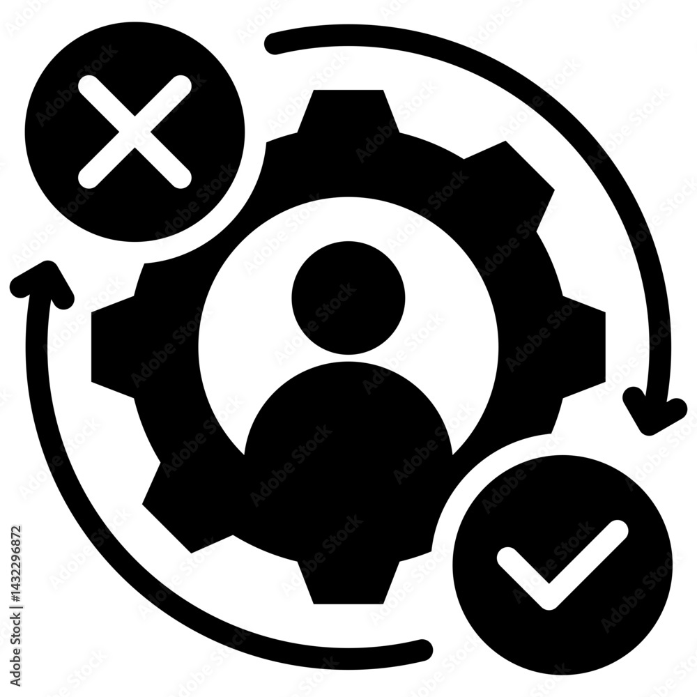 Poster decision making process solid black icon