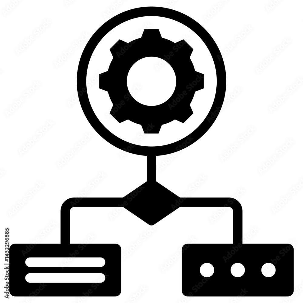 Poster process modeling solid black icon