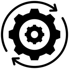 Process Management Solid Black Icon