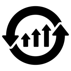 Continuous Improvement Solid Black Icon