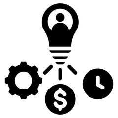 Resource Allocation Solid Black Icon