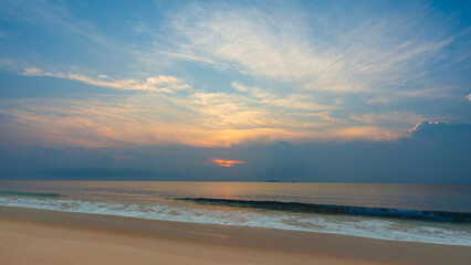 Scenic view of sunrise over the sea, Nature background