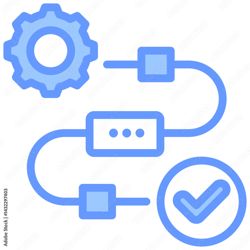 Poster task sequencing lineal blue icon