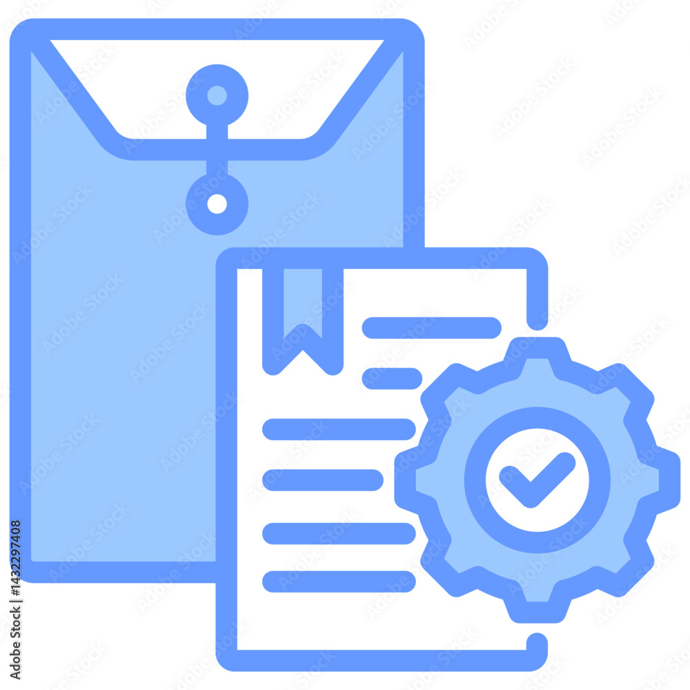 Poster process documentation lineal blue icon