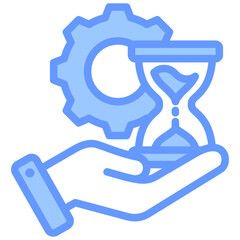 Time Management Lineal Blue Icon