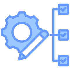Resource Planning Lineal Blue Icon