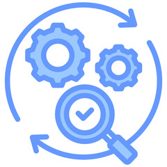 Process Audit Lineal Blue Icon