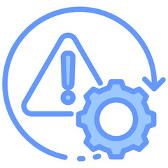 Risk Management Process Lineal Blue Icon