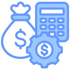 Cost Management Lineal Blue Icon