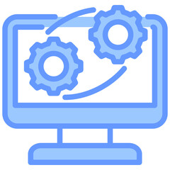 Process Monitoring Lineal Blue Icon