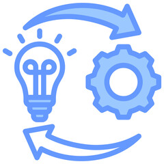 Process Innovation Lineal Blue Icon