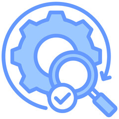 Process Evaluation Lineal Blue Icon