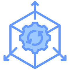 Process Scalability Lineal Blue Icon