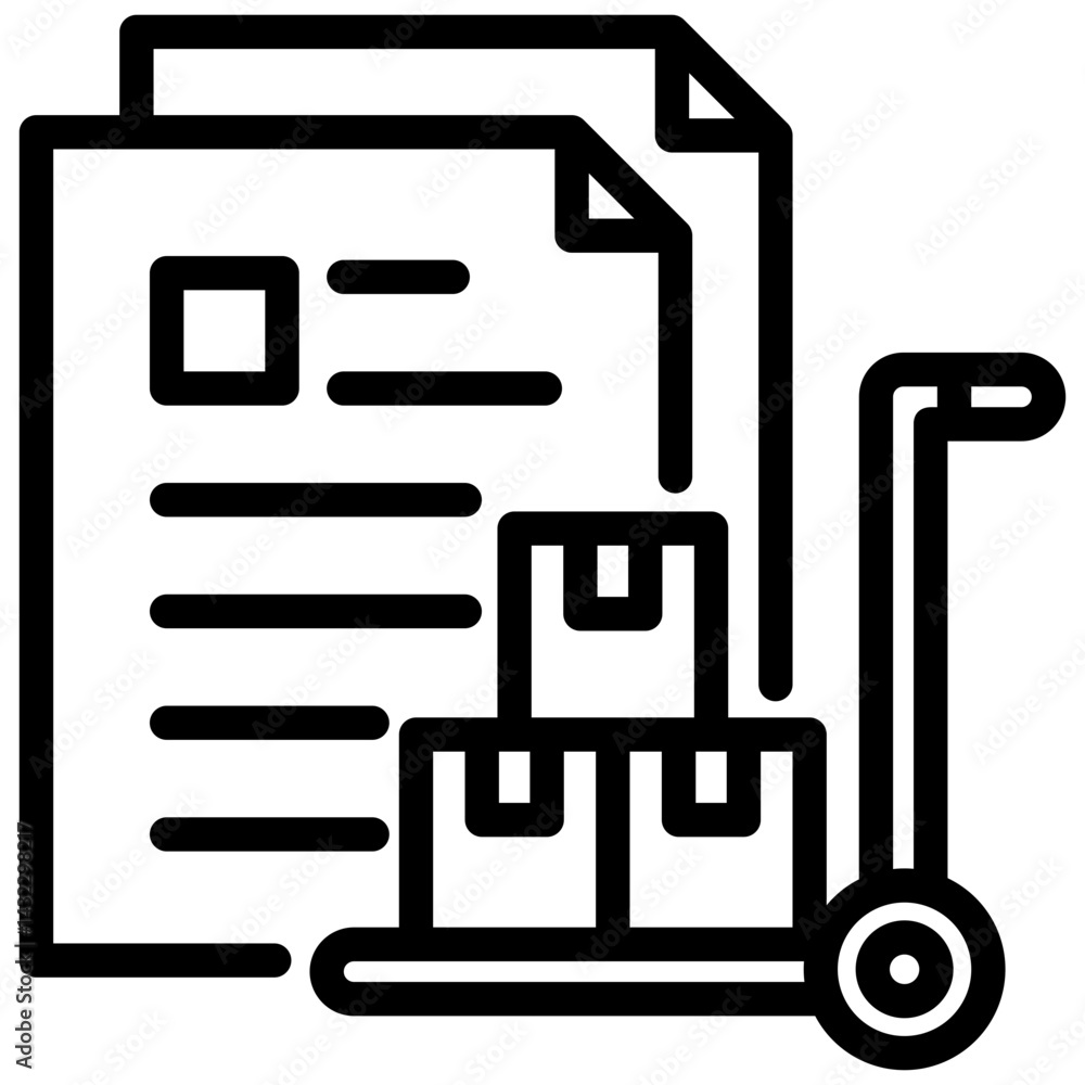 Poster procurement documentation outline icon