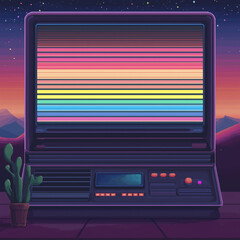 Obraz premium Retro arcade-style leaderboard template