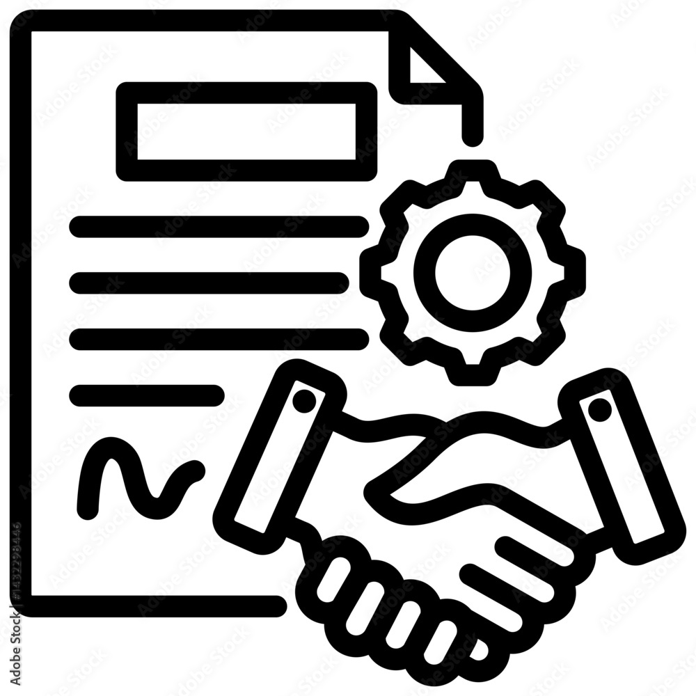 Poster contract management outline icon