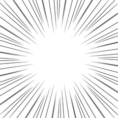 Fototapeta premium Comics background. Abstract lines backdrop. Shading sun rays. Design frames for title book. Texture explosive polka. Beam action. Pattern motion flash. Rectangle fast boom zoom