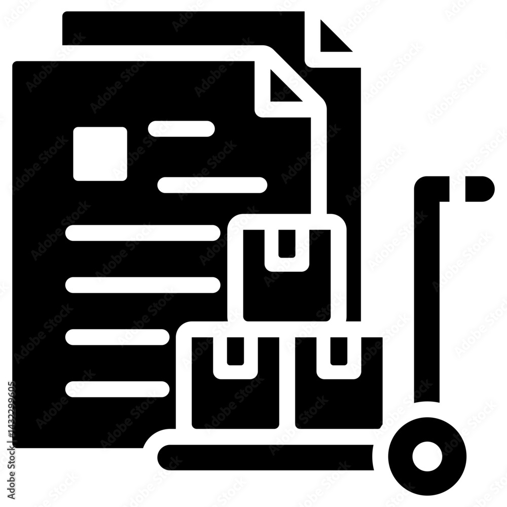Poster procurement documentation solid black icon