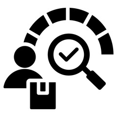 Supplier Performance Tracking Solid Black Icon