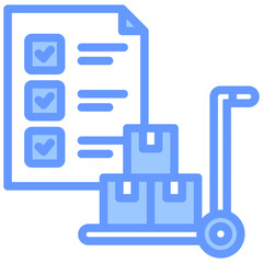 Procurement Planning Lineal Blue Icon