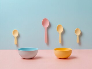 Pastel Spoons & Bowls