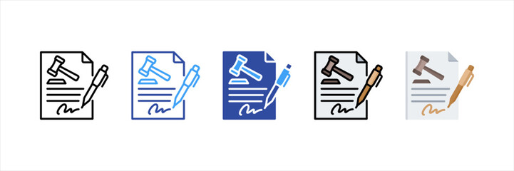 Contract Law Multi Style Icon Set