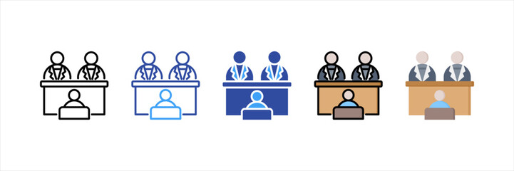 Obraz premium Court Multi Style Icon Set