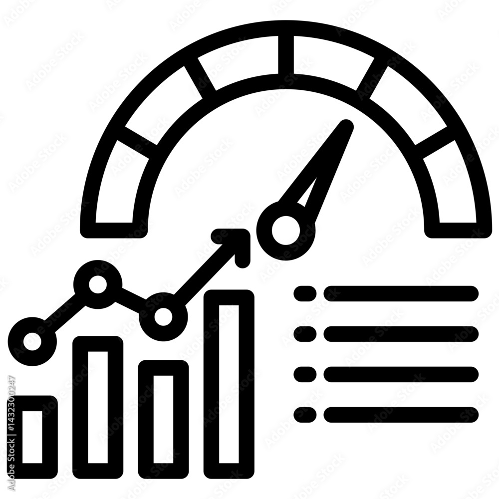 Poster Performance Metrics Outline Icon